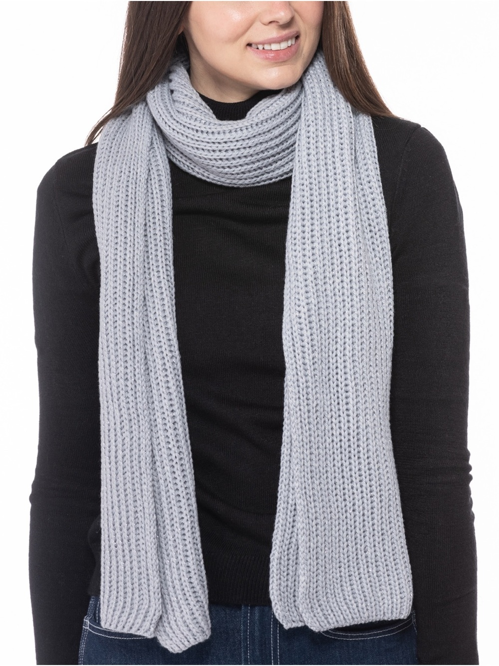 Style & Co. Light Gray Rib Knit Scarf